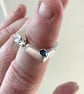 Adjustable Sterling Silver Ring With Raw Sapphire (size ‘O’)