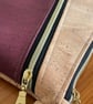 Handmade Cork Shoulder Bag – Burgundy & Natural Cork with Cream Lining - Image 2
