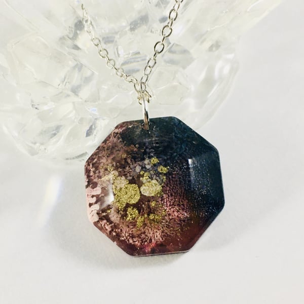 Resin & Alcohol Ink Pendant Necklace 