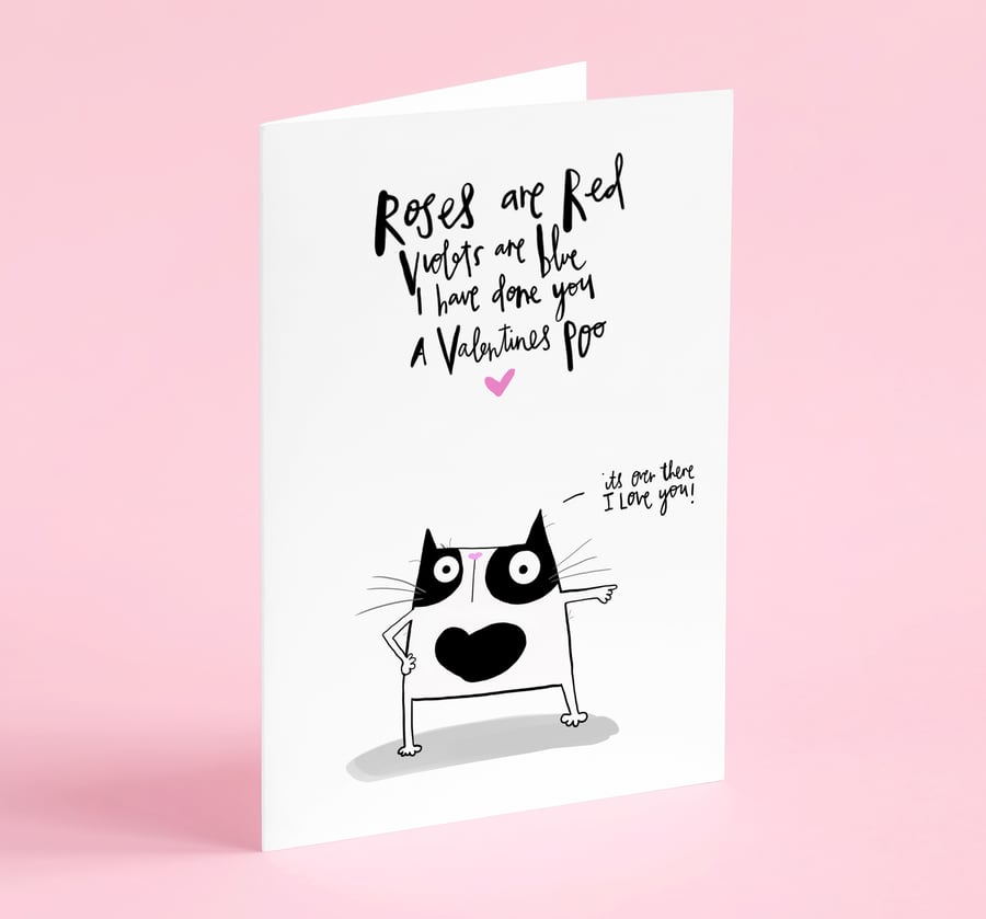 Valentines cat card