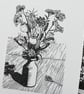 Lino cut Print of Summer Flowers and Seedheads Black - Image 3