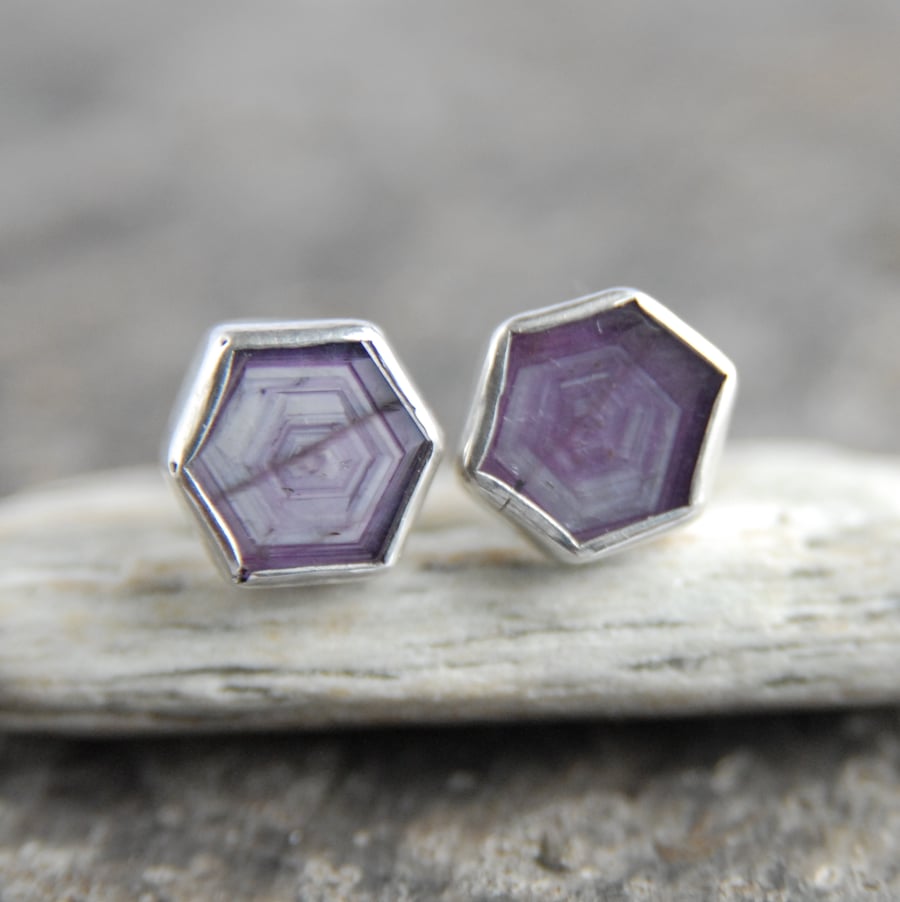 pink sapphire stud earrings