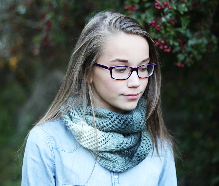 Knitted infinity scarf cowl