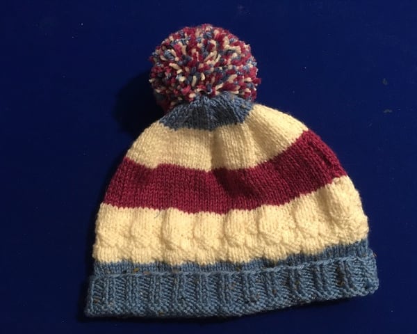 Really large Aran bobble hat
