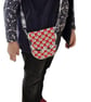 Anchor patterned fabric crossbody bag with long strap ideal for holiday items