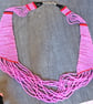  Handmade Loom Woven Bead Necklace - Totally Pink - Perfectly Imperfect - Image 1