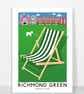 RICHMOND GREEN DECKCHAIR A3 Print - Image 2