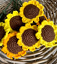 Single sunflower, crochet sunflower, forever flowers - Image 10