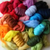 "Merino-Lucky Dip" Wool Pack - 150g of dyed Merino wool tops for felting