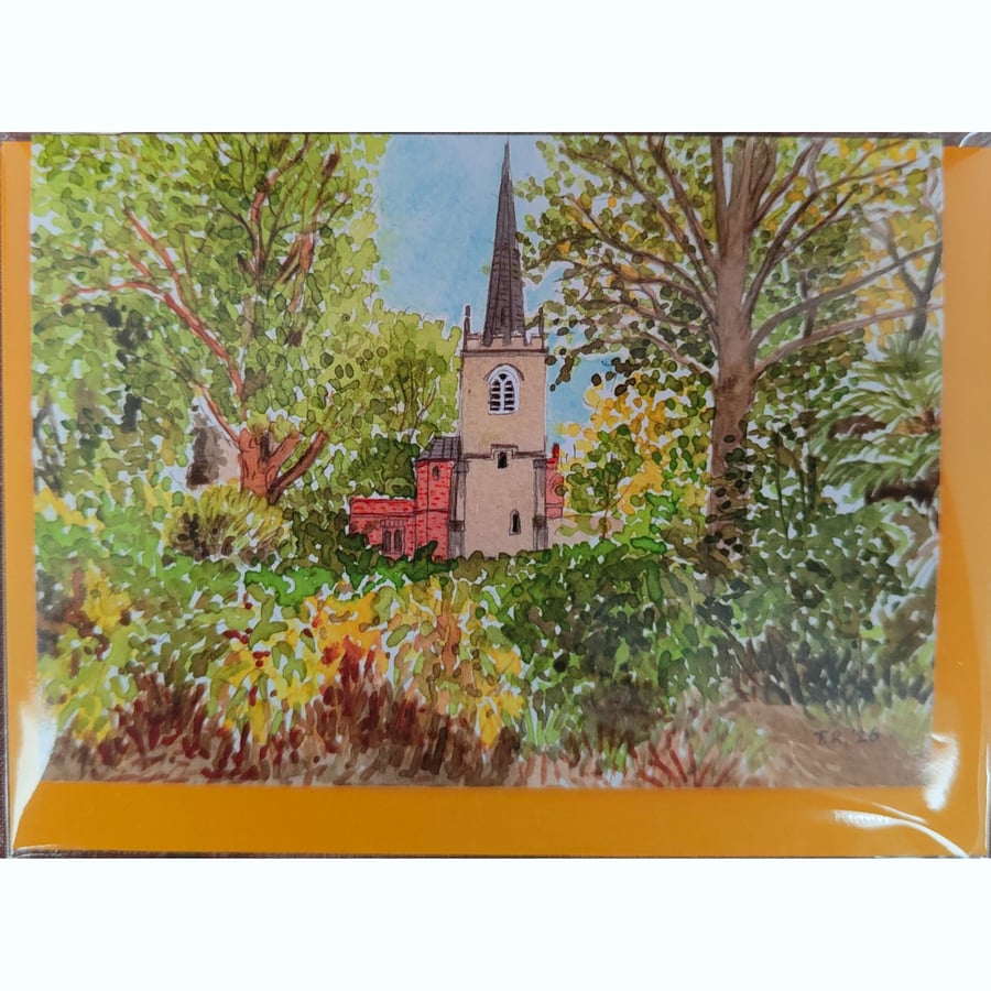 Old Church St Marys Stoke Newington card