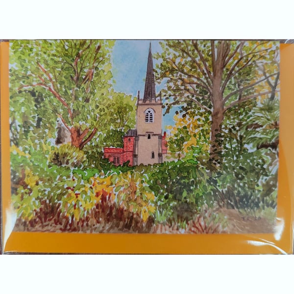 Old Church St Marys Stoke Newington card