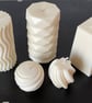 White Soy wax votive pillar candles, geometric, plain unscented  - Image 7