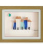 Quirky Cottages Pebble Art & Sea Glass Picture - Framed Handmade