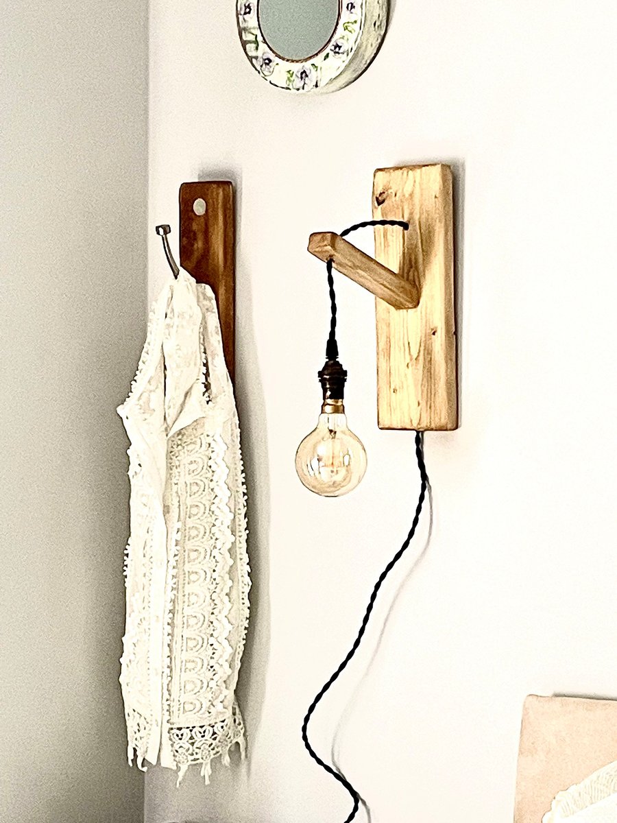 Wall Light, Timber Retro Scandi Wall Light, Feng Shui Design, Handmade Timber an