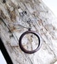 Hammered Antiqued Copper Hoop Pendant Necklace - UK Free Post - Image 1