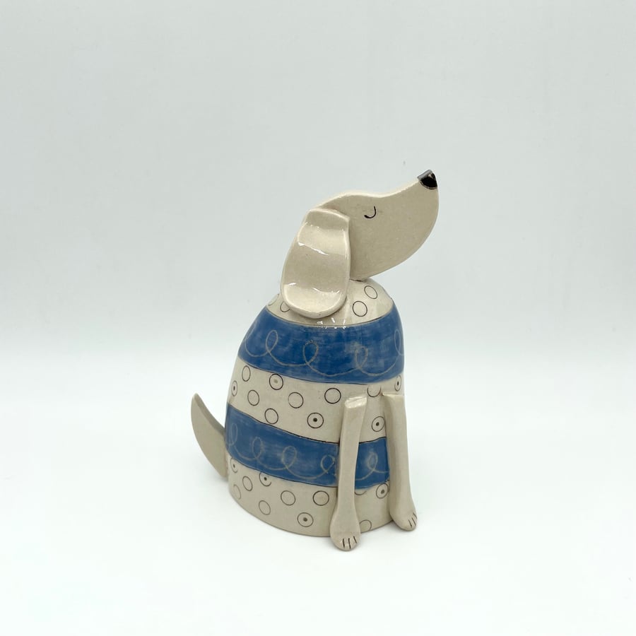 Handmade Ceramic Dog Ornament Unique Birthday Anniversary Pottery Gift Bingo