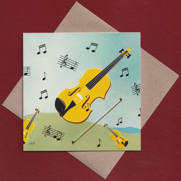 Greetings card - violins - music 