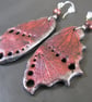 Midnight Monarch – Blood Red & Pewter Gothic Butterfly Wing Earrings - Image 4
