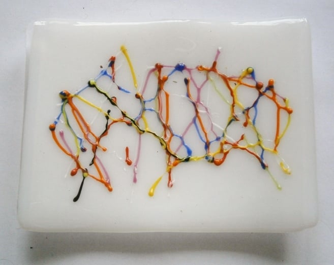 White fused glass soap dish