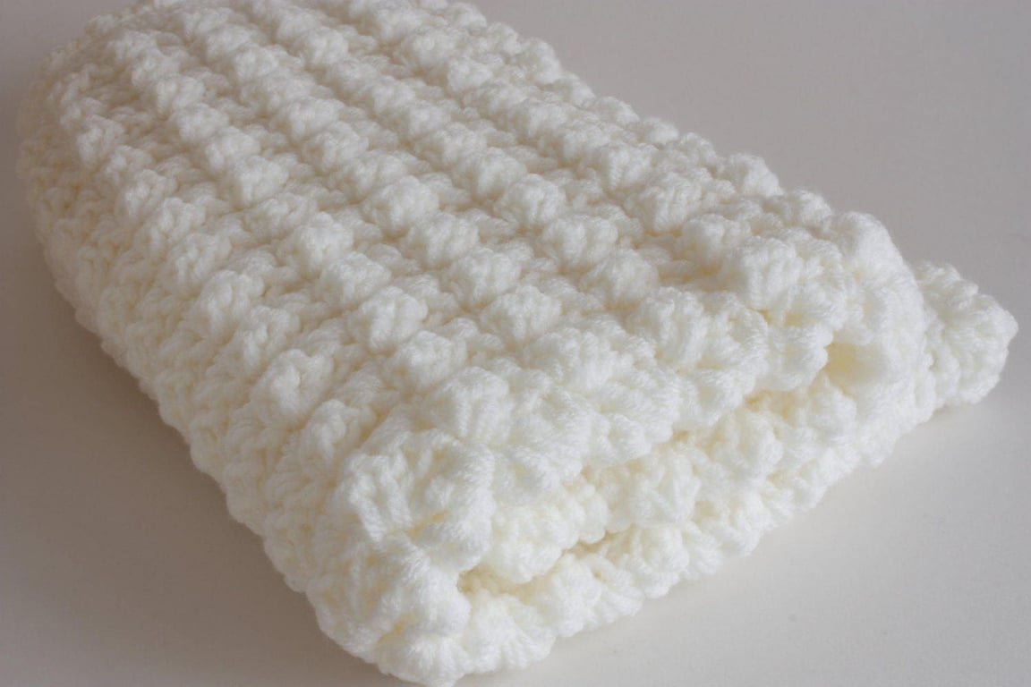 Baby blanket, Cream Handmade Baby Gift, Extra Thick crochet baby blanket