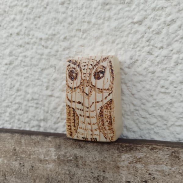 Pyrography owl ornament 