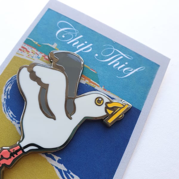 Chip Thief Seagull Enamel Pin