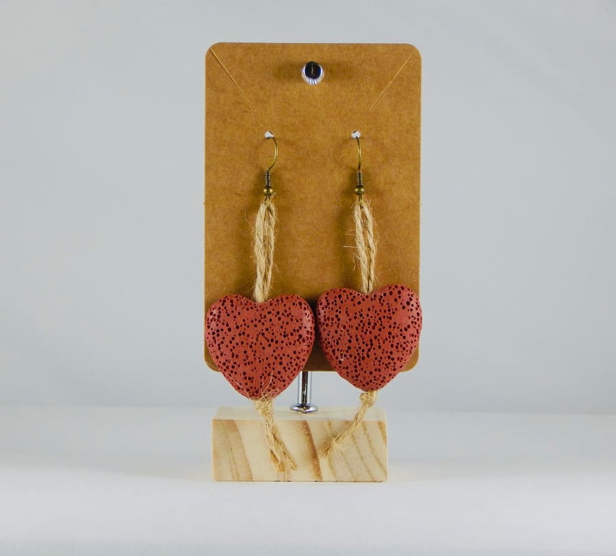 Red heart earrings