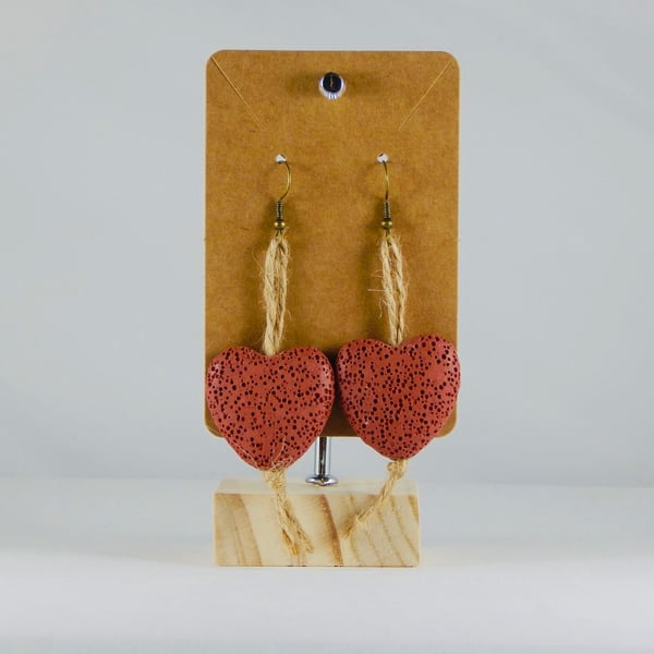 Red heart earrings