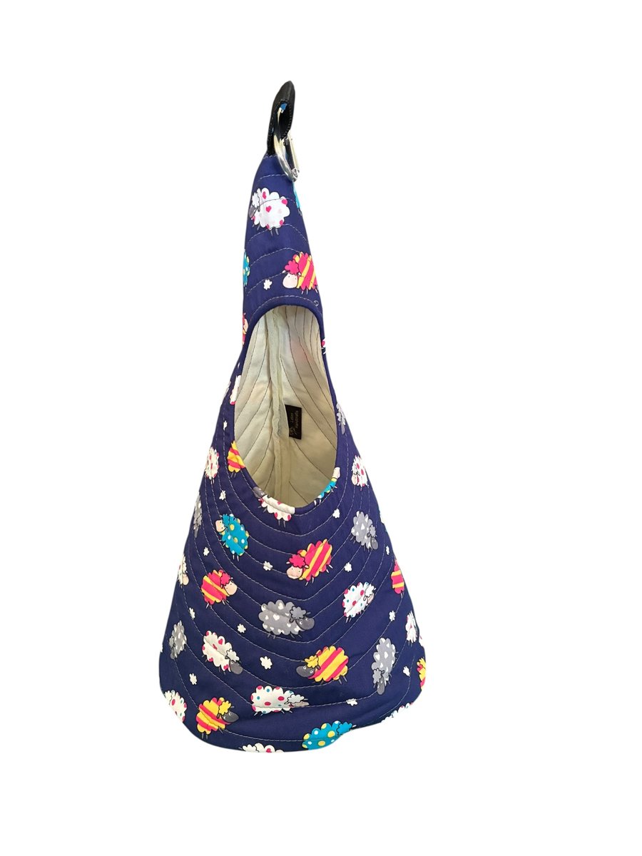 The Nest for Spinning and Weaving - Multi coloured Sheep on Navy