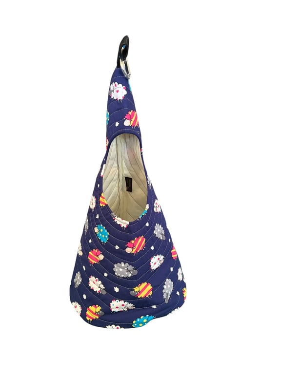 The Nest for Spinning and Weaving - Multi coloured Sheep on Navy