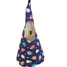 The Nest for Spinning and Weaving - Multi coloured Sheep on Navy