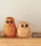 Hand carved wooden owls - Image 3