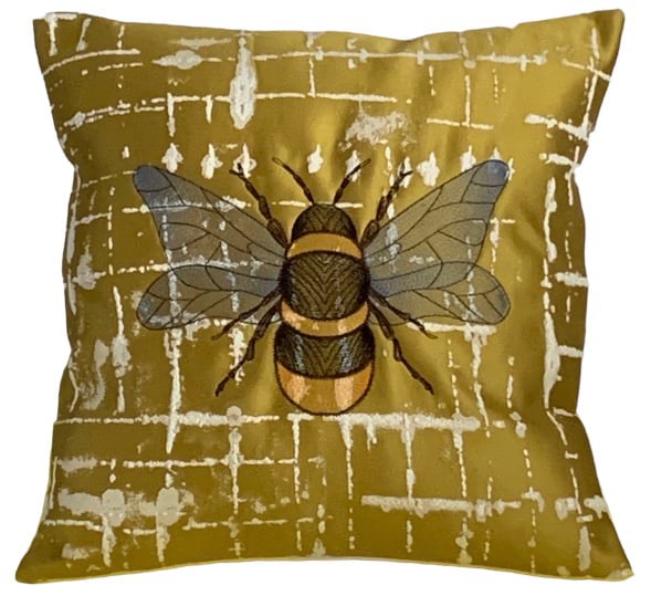  Ornate Bee Embroidered Cushion Cover