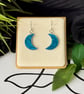 Crescent Moon light Blue Dangle Earrings - Image 7