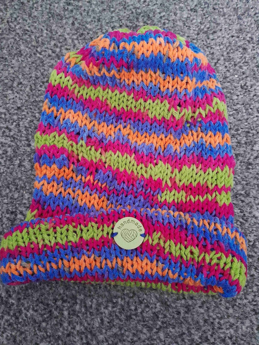 Rainbow beanie hat