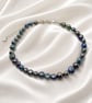Special Irregular Black Pearl and Sterling Silver Bracelet