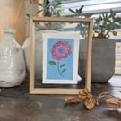 Framed Flower Reduction Lino Print