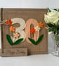 30th Handmade Birthday Card from felt. Keepsake Card. Textile card. - Image 1