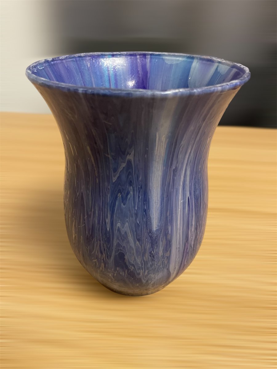 Acrylic fluid pour handmade painted vase