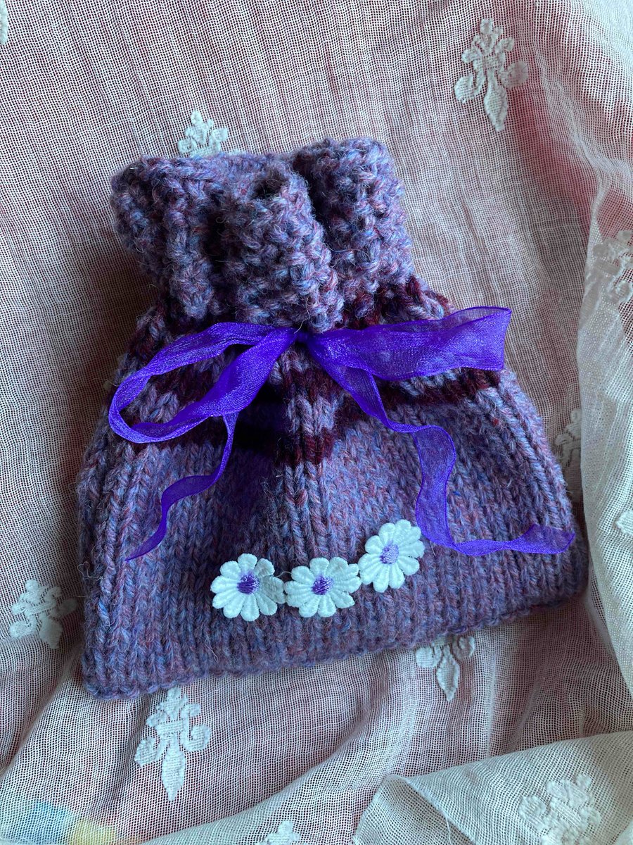 Hand knitted gift bag