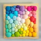 Random Pastel Rainbow Wall Art - Abstract Tactile felt Blobs