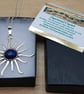 Boho Lapis lazuli sunburst Pendant. September birthstone - Image 5