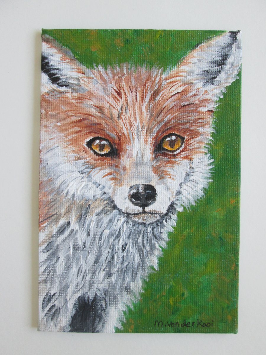 Foxy fox original acrylic painting on canvas