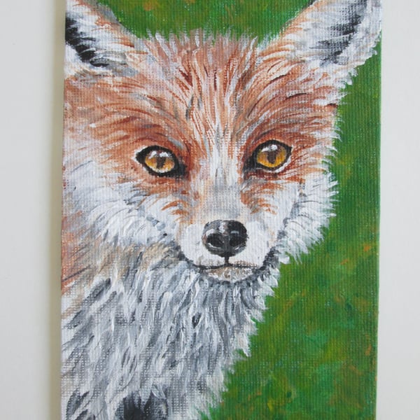 Foxy fox original acrylic painting on canvas