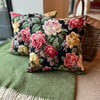Vintage Rose Barkcloth cushion cover for 18” square filler