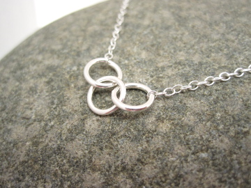 Three Sisters Silver Necklace Pure Design Circles - Round, Sisters, Rings Triple