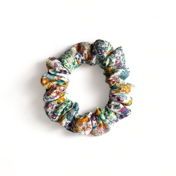 Vintage Floral 100% Cotton Scrunchie - Skinny