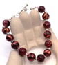 Maroon Glass Bead & Silver Plated Spacer Jewellery with Vitrail Moon and Stars - Image 3