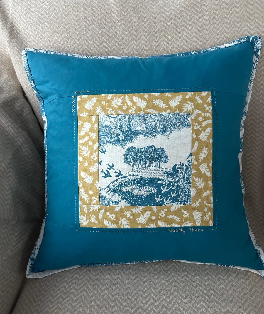 Nearly There Trees handmade cushion.