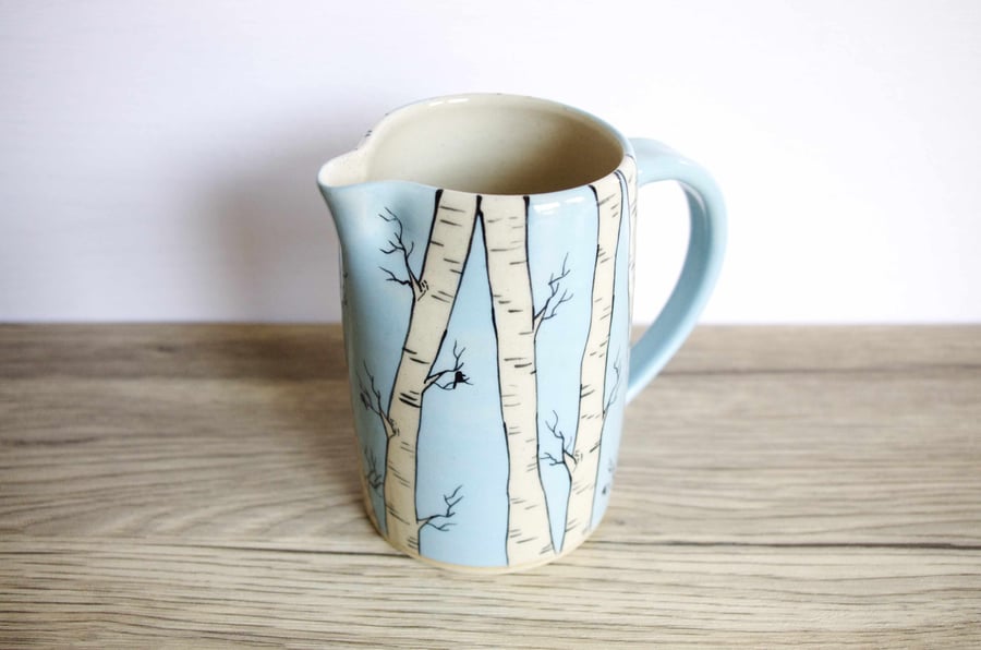 Medium Jug - Birch Trees and Birds